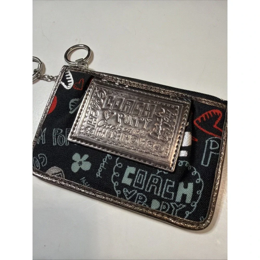 NWOT COACH Poppy Graffiti Small Keyring Coin Purse Limited